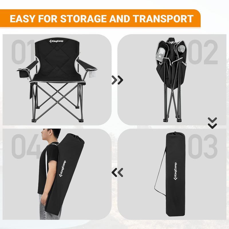 Load image into Gallery viewer, KingCamp Extra-Large Folding Camping Chair with Durable Non-Slip Foot Cover
