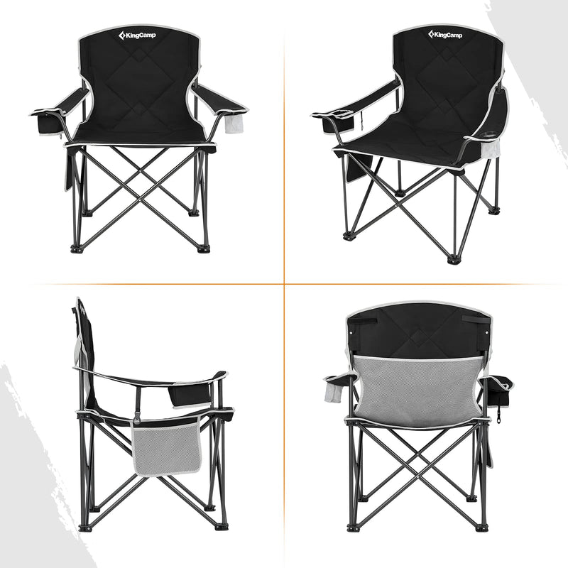 Load image into Gallery viewer, KingCamp Extra-Large Folding Camping Chair with Durable Non-Slip Foot Cover
