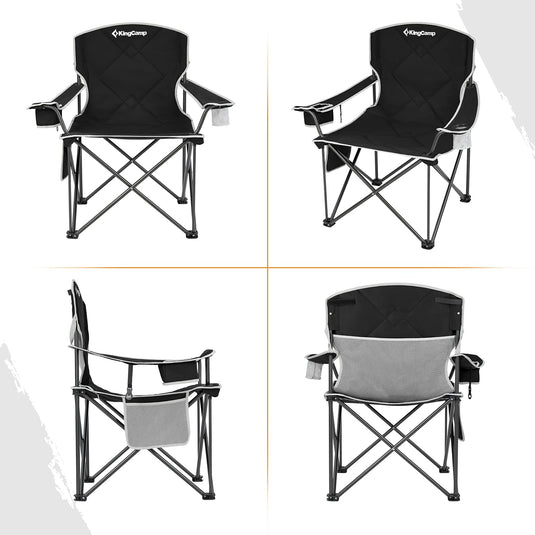 KingCamp Extra-Large Folding Camping Chair with Durable Non-Slip Foot Cover
