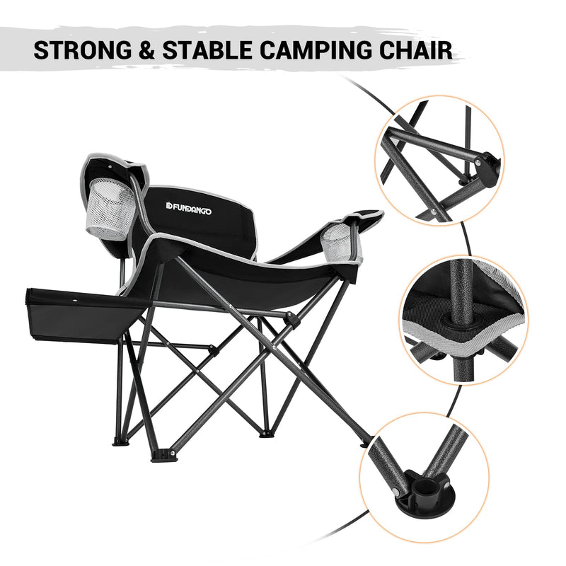 Load image into Gallery viewer, FUNDANGO Arm Chiar Plus Spacious Armchair Folding Camping Chair with Side Table
