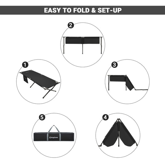 KingCamp BANYAN Steel Army Cot L Family Comfort Bed