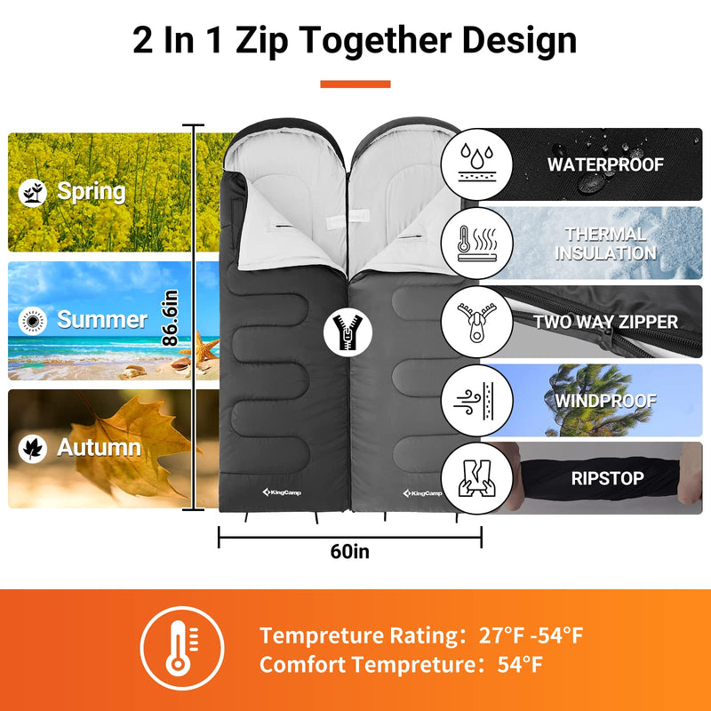 Load image into Gallery viewer, KingCamp LONA 250 Wearable Sleeping Bags Backpacking Compact Size
