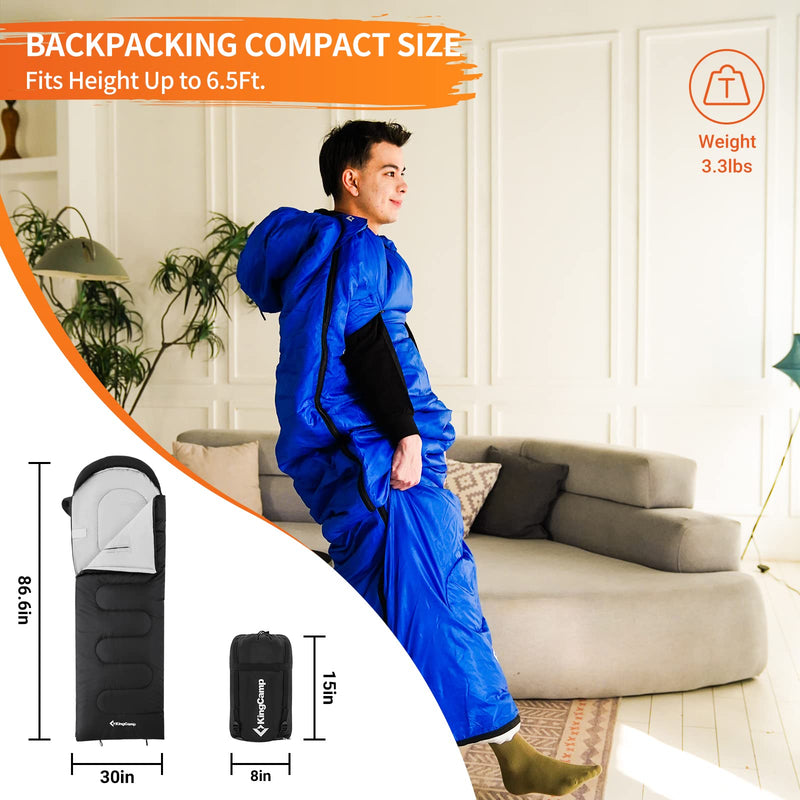 Load image into Gallery viewer, KingCamp LONA 250 Wearable Sleeping Bags Backpacking Compact Size

