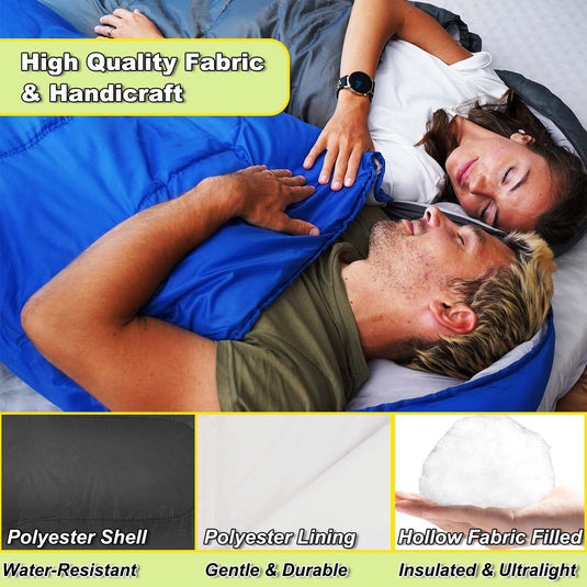 KingCamp Oasis 250 Sleeping Bag-Envelope With Hood 3 Season Camping Sleeping Bag