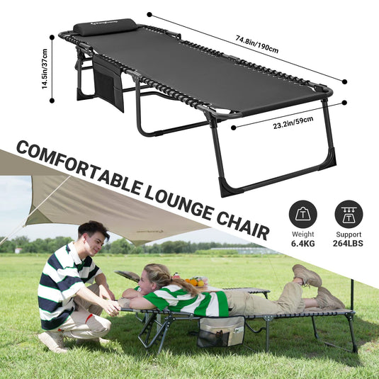 KingCamp 5 Position Outdoor Chaise Lounge Chair
