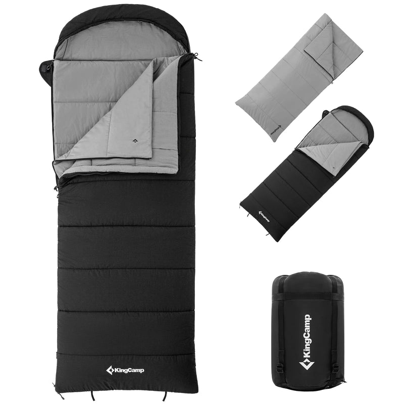 Load image into Gallery viewer, KingCamp KAUAI 400 3 in 1 Sleeping Bag Black
