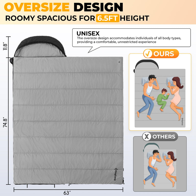 Load image into Gallery viewer, KingCamp KAUAI 400 3 in 1 Sleeping Bag Oversize
