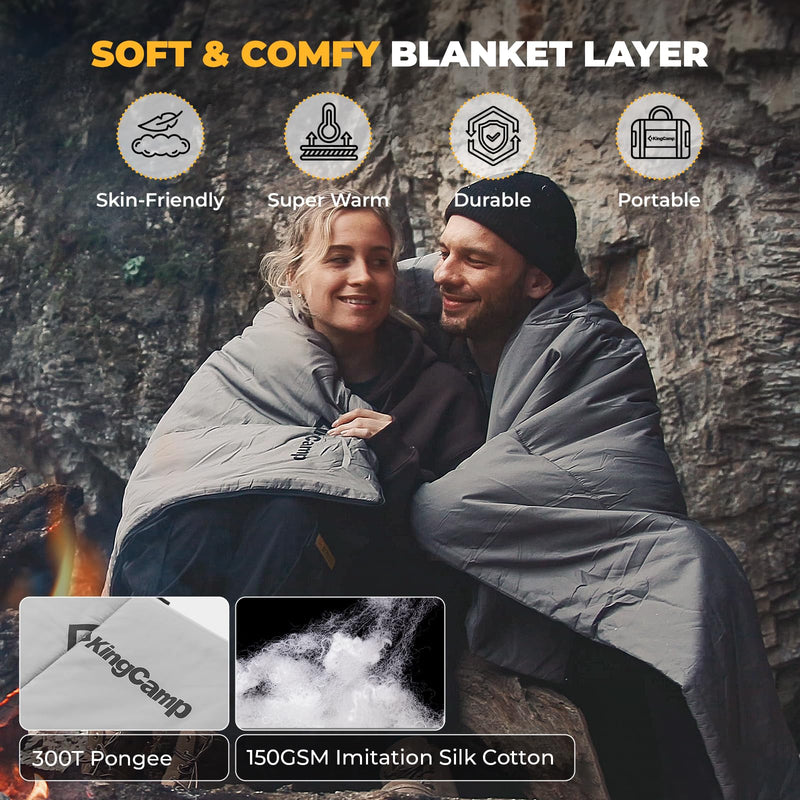 Load image into Gallery viewer, KingCamp KAUAI 400 3 in 1 Sleeping Bag Black
