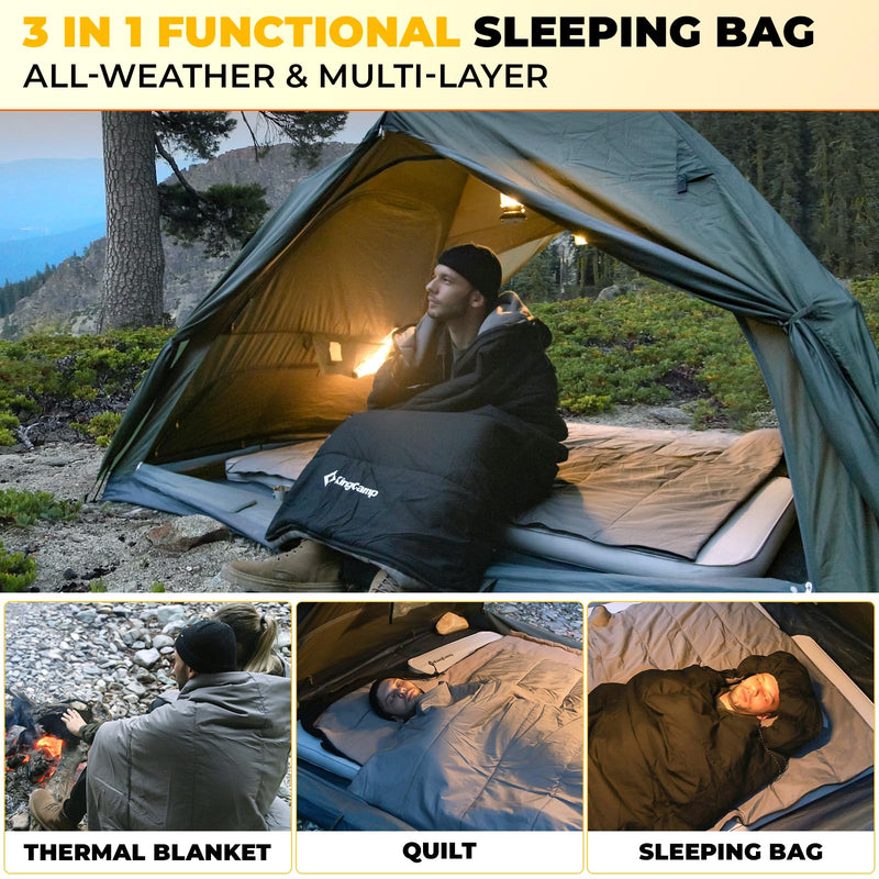 Load image into Gallery viewer, KingCamp KAUAI 400 3 in 1 Sleeping Bag 3 in 1 Functional Sleeping Bag
