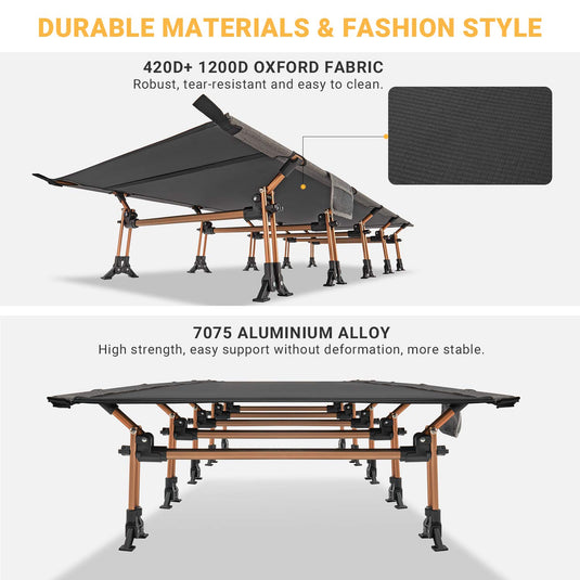 KingCamp MUENSTER Cot L Oversized Folding Camping Cots Durable
