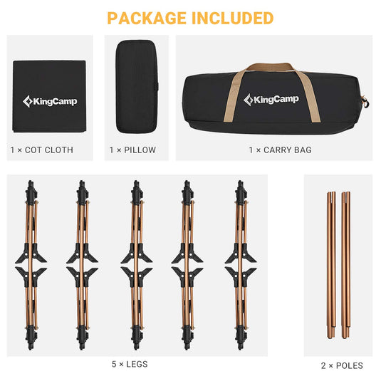 KingCamp MUENSTER Cot L Oversized Folding Camping Cots