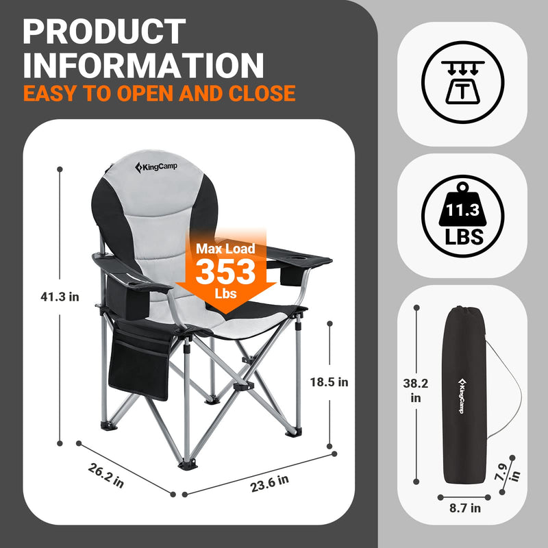 Load image into Gallery viewer, KingCamp Camping Armchair Heavy Duty Ergonomic Padded Arm Chair
