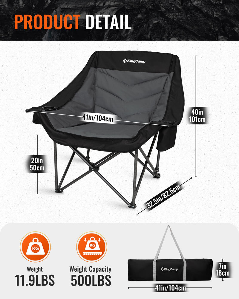 Load image into Gallery viewer, KingCamp CANNA C10 PLUS Oversized Padded Camping Chair
