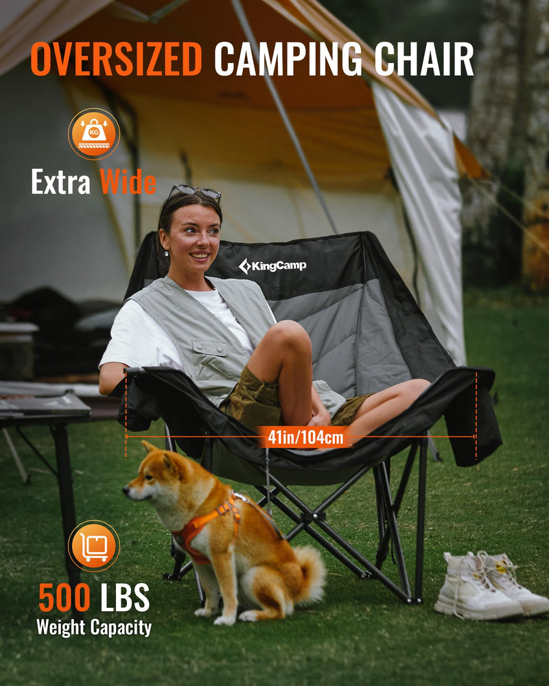 Load image into Gallery viewer, KingCamp CANNA C10 PLUS Oversized Padded Camping Chair Extra Wide
