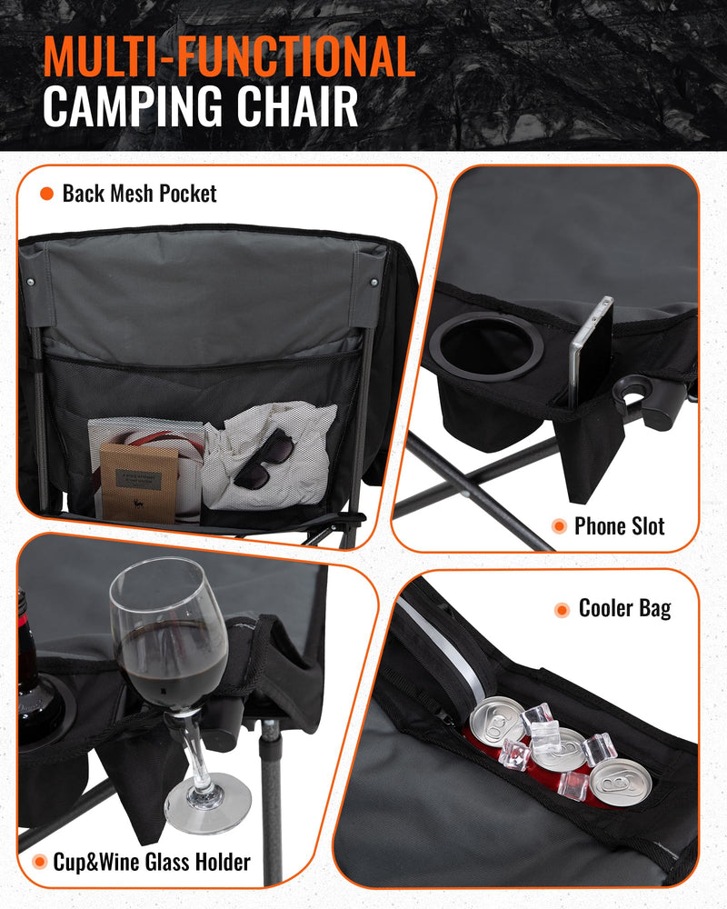 Load image into Gallery viewer, KingCamp CANNA C10 PLUS Oversized Padded Camping Chair With Glass Holder and Phone Slot
