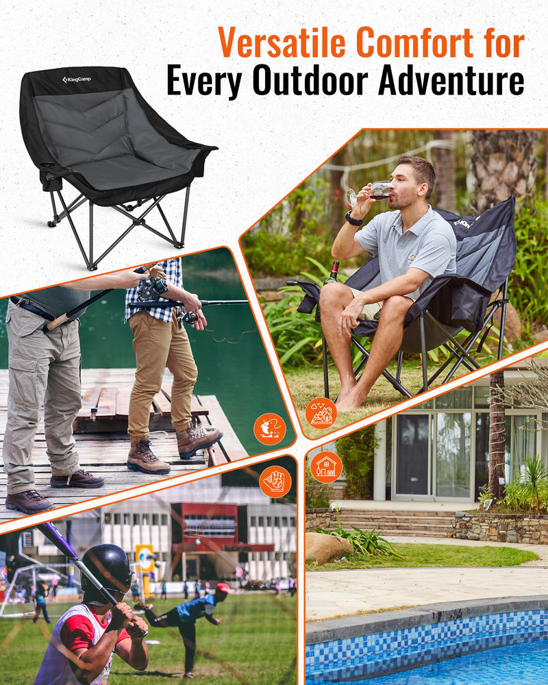Load image into Gallery viewer, KingCamp CANNA C10 PLUS Oversized Padded Camping Chair for Outdoor
