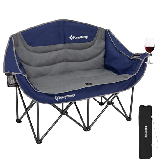 KingCamp Double Sofa Chair Camping Loveseat Blue