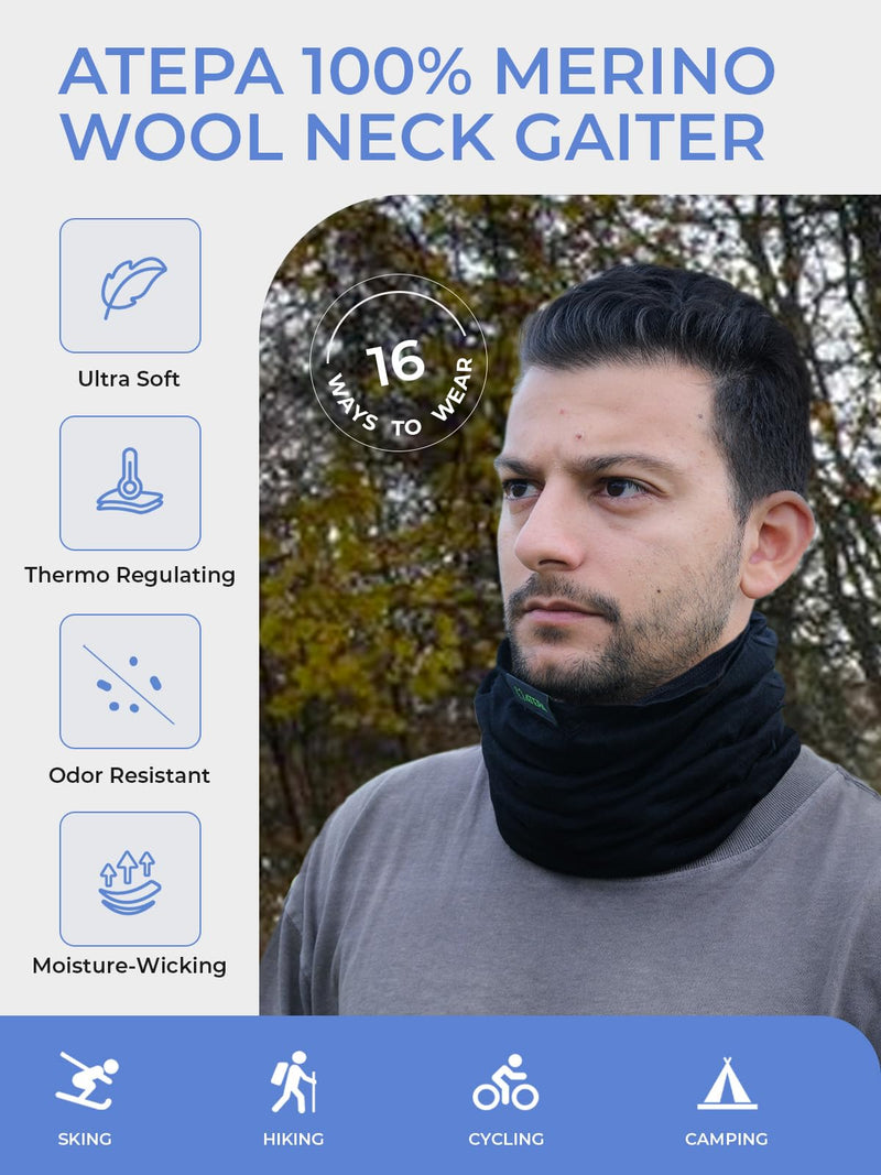 Load image into Gallery viewer, ATEPA Merino Wool Neck Gaiter
