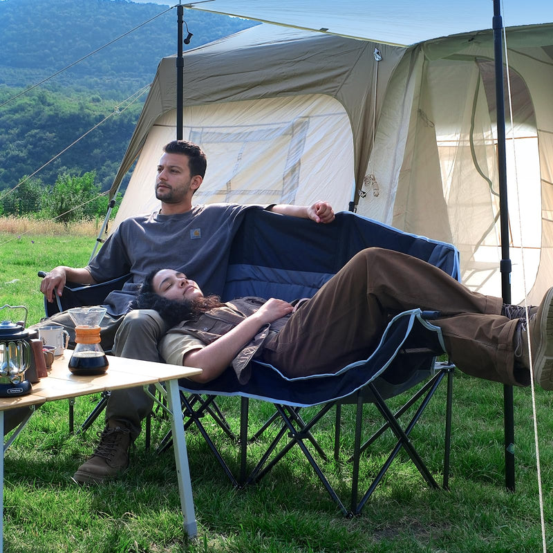 Load image into Gallery viewer, KingCamp CANNA C30 Trio Outdoor Loveseat Chair Blue
