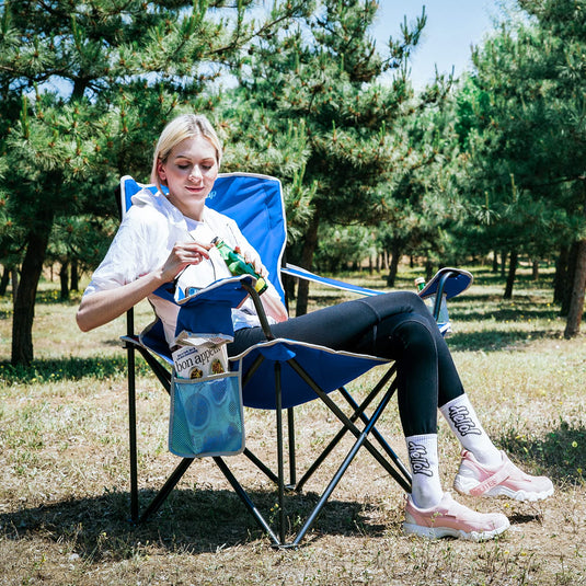KingCamp Extra-Large Folding Camping Chair with Durable Non-Slip Foot Cover