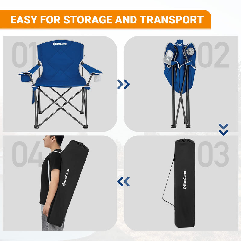 Load image into Gallery viewer, KingCamp Extra-Large Folding Camping Chair Easy to Storge
