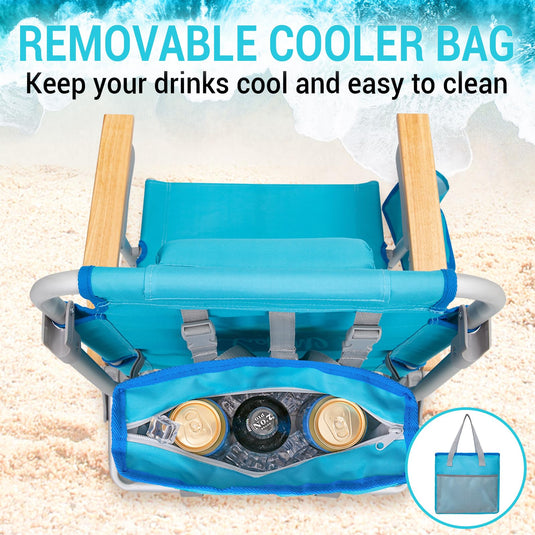 WEJOY Portable Beach Chair with Cooler Bag