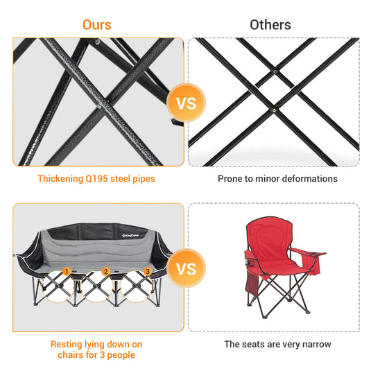 KingCamp CANNA C30 Trio Outdoor Loveseat Chair Blue