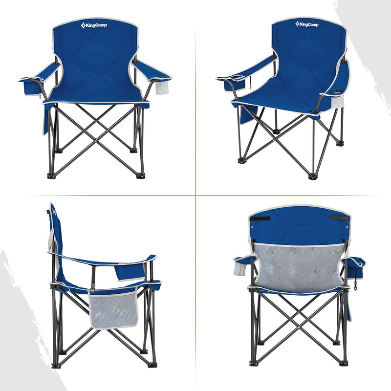 Load image into Gallery viewer, KingCamp Extra-Large Folding Camping Chair with Durable Non-Slip Foot Cover
