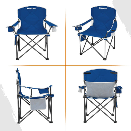 KingCamp Extra-Large Folding Camping Chair with Durable Non-Slip Foot Cover