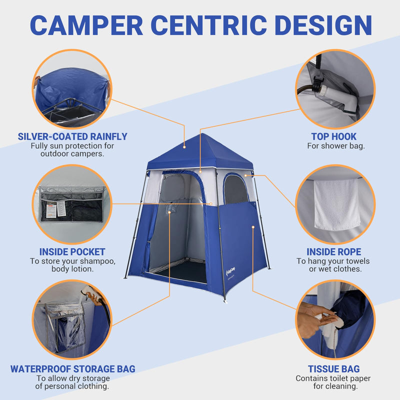 Load image into Gallery viewer, KingCamp Outdoor Shower Tents for Camping Portable Instant Pop Up Privacy Tent
