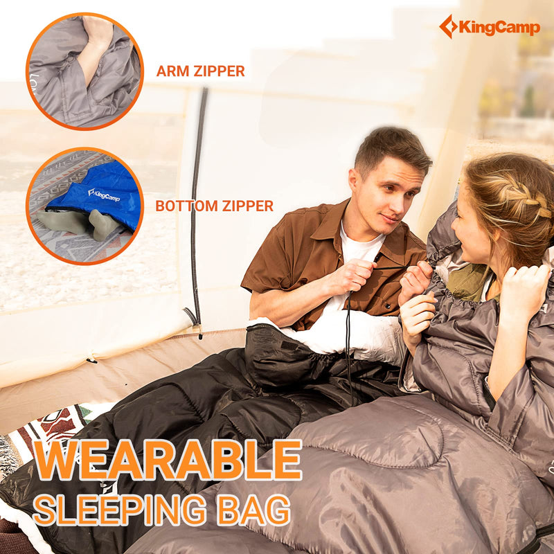Load image into Gallery viewer, KingCamp LONA 250 Wearable Sleeping Bags with Bottom Zipper
