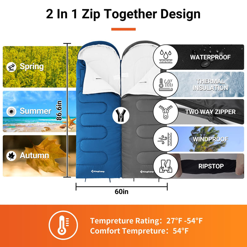 Load image into Gallery viewer, KingCamp LONA 250 Wearable Sleeping Bags Backpacking Compact Size

