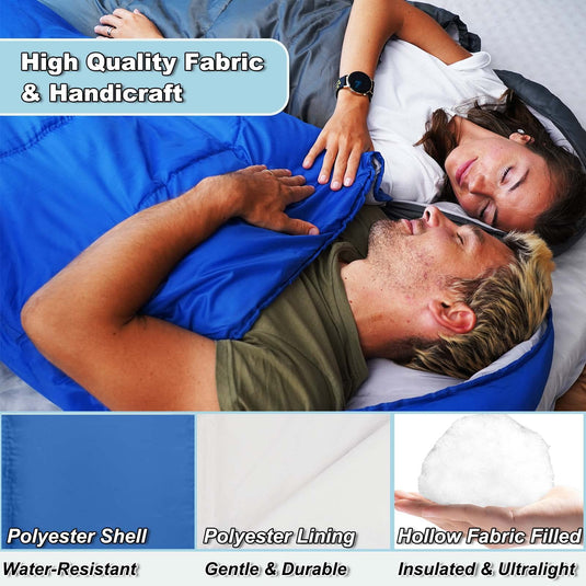 KingCamp Oasis 250 Sleeping Bag-Envelope With Hood 3 Season Camping Sleeping Bag