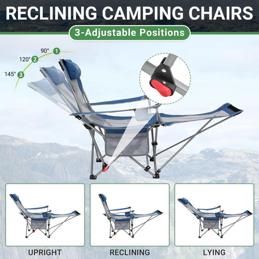 WEJOY FOLDING RECLINER CHA Folding Chair Blue