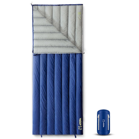 ATEPA Ultralight  Down Sleeping Bag Filling 300g White Duck Down Easy to Pack Blue