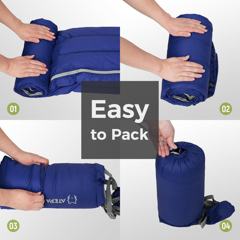 Load image into Gallery viewer, ATEPA Ultralight  Down Sleeping Bag Filling 300g White Duck Down Easy to Pack
