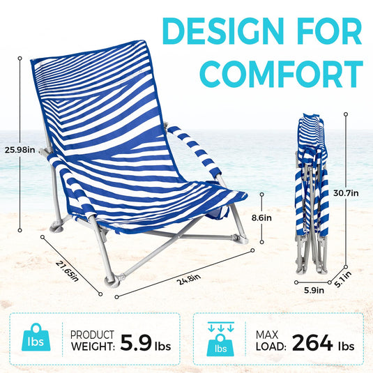 WEJOY Quick-up Beach Chair Striped