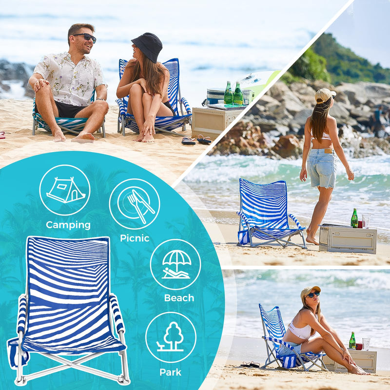 Load image into Gallery viewer, WEJOY Quick-up Beach Chair Striped
