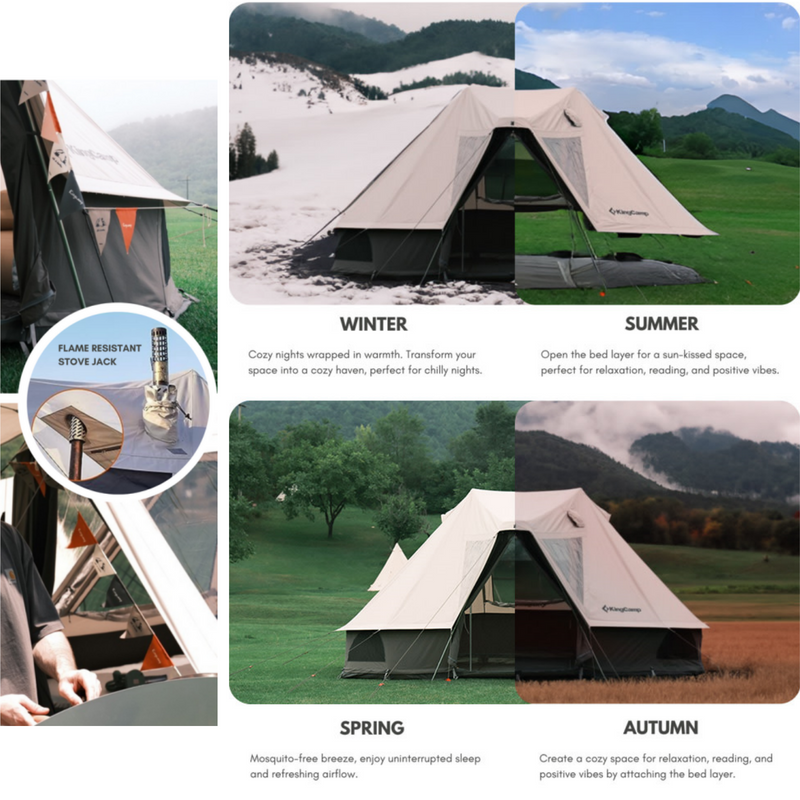 Load image into Gallery viewer, KingCamp KHAN VILLA Glamping Tent with Stove Jack
