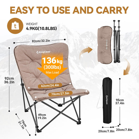 KingCamp C20 B Oversized Butterfly Camp Chair Easy to Use and Carry