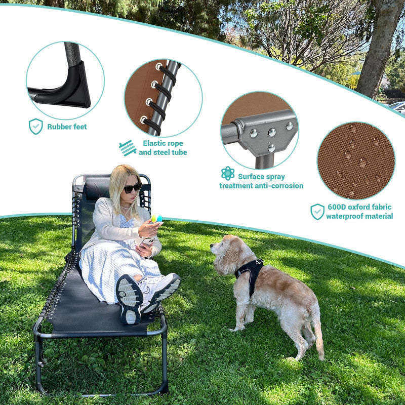 Load image into Gallery viewer, WEJOY 3-Folding Steel Cot Brown
