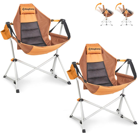 KingCamp Portable Swing Recliner Chair with Pillow
