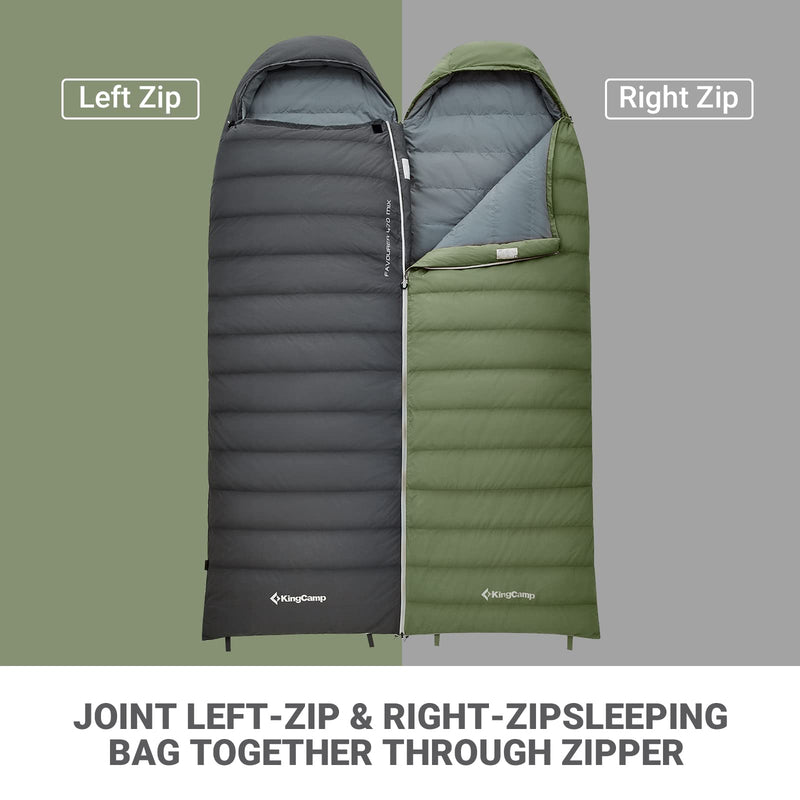 Load image into Gallery viewer, KingCamp Lightweight Down Sleeping Bag-Envelope With Hood
