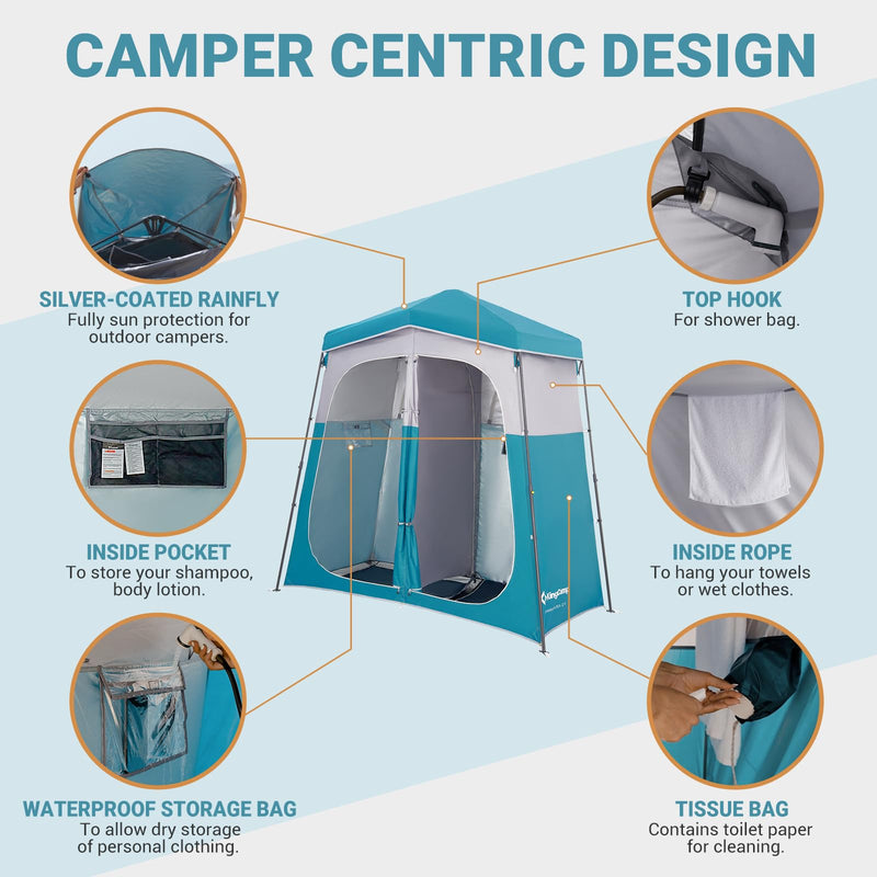 Load image into Gallery viewer, KingCamp Outdoor Shower Tents for Camping Portable Instant Pop Up Privacy Tent
