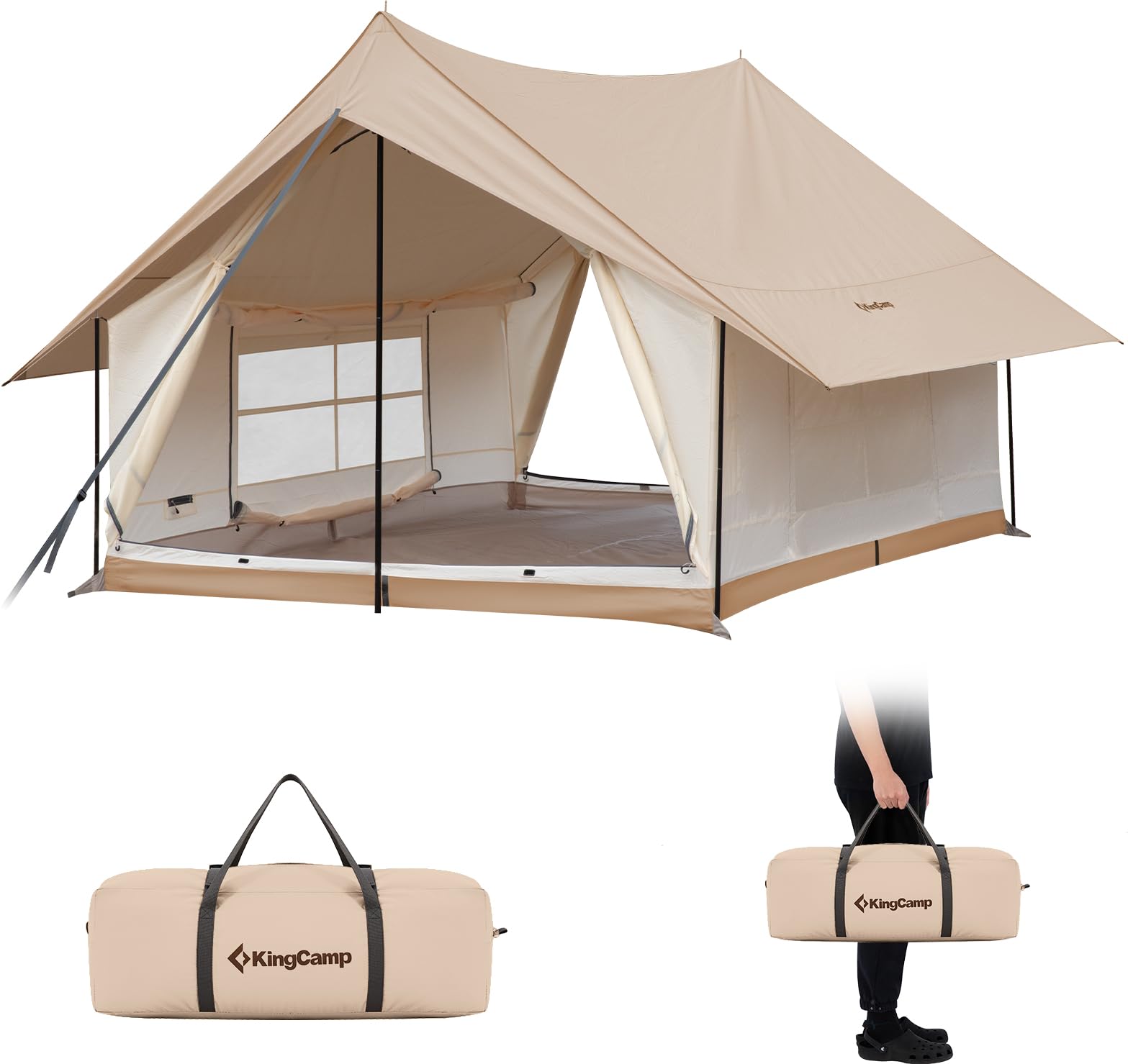 KingCamp Mountain In C2 Double-Layer House Tent Canvas Cabin Tent