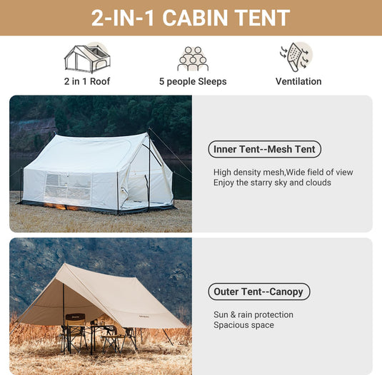 KingCamp Mountain In C2 Canvas Cabin Tent