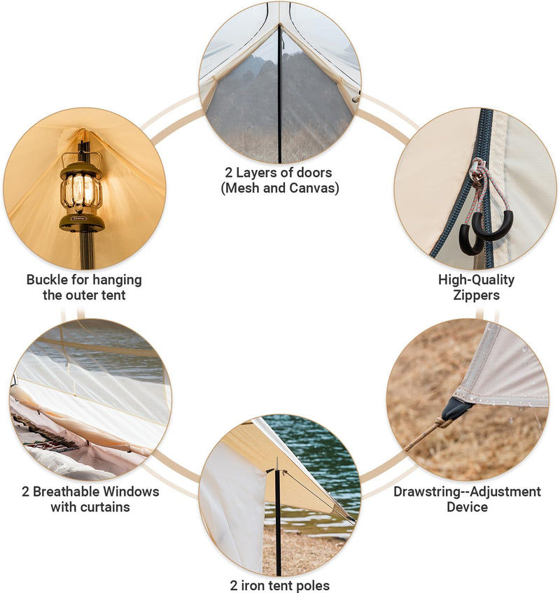 Load image into Gallery viewer, KingCamp Mountain In C2 Canvas Cabin Tent
