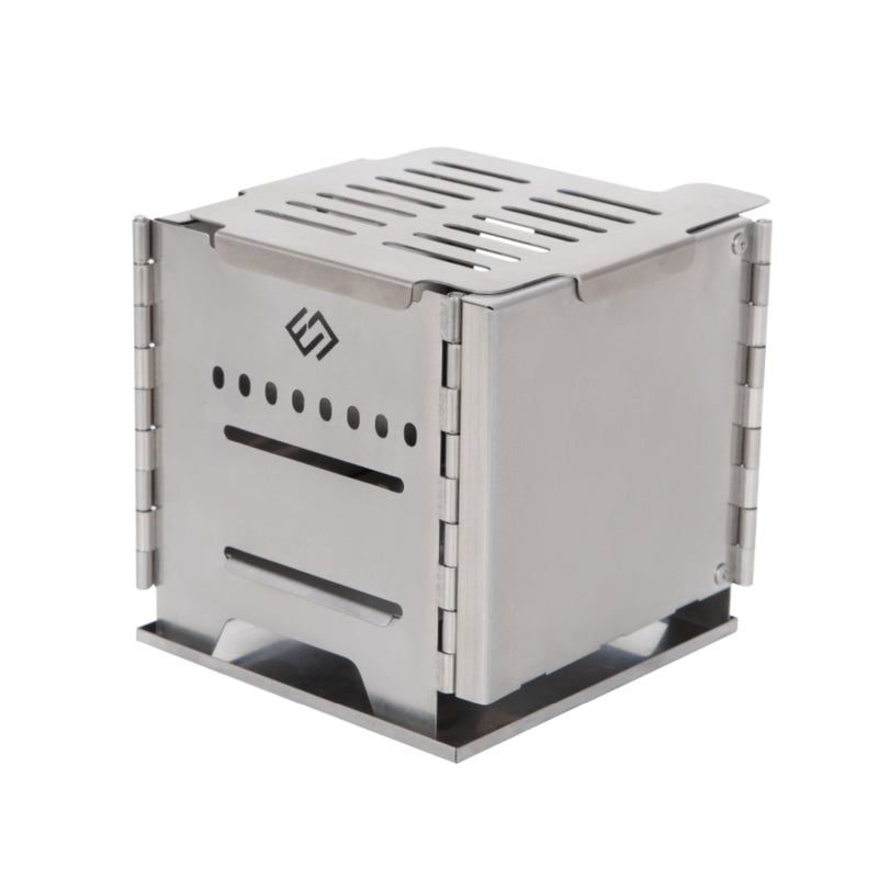 Load image into Gallery viewer, Cook'n'Escape Ultralight Wood Stove – Portable Titanium Grill &amp; Secondary Burn Camp Stove
