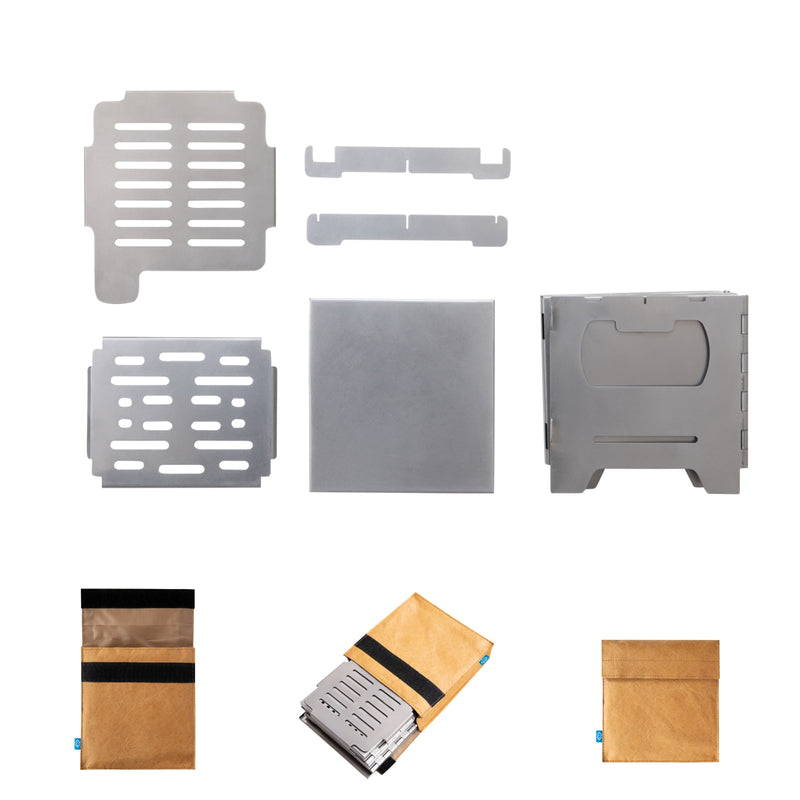 Load image into Gallery viewer, Cook'n'Escape Ultralight Wood Stove – Portable Titanium Grill &amp; Secondary Burn Camp Stove
