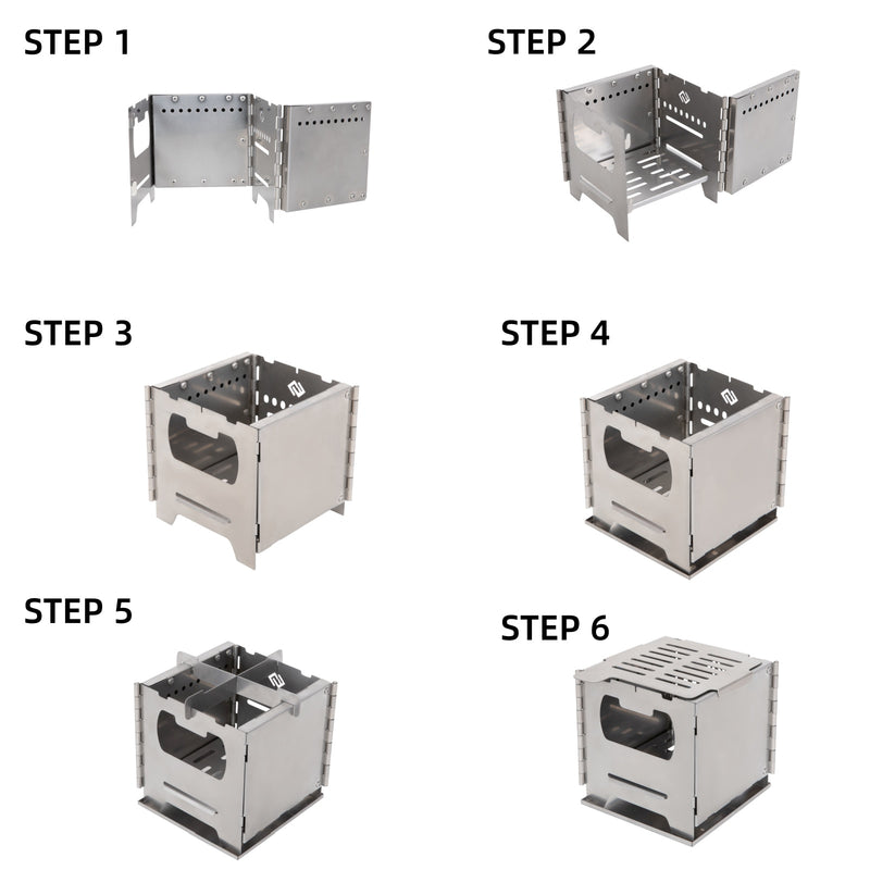 Load image into Gallery viewer, Cook'n'Escape Ultralight Wood Stove – Portable Titanium Grill &amp; Secondary Burn Camp Stove
